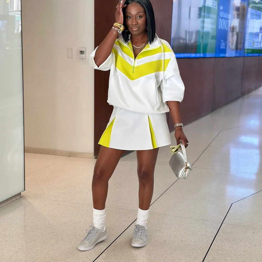 Lacoste White and Neon Yellow Athletic Outfit - Picture 5 of 7